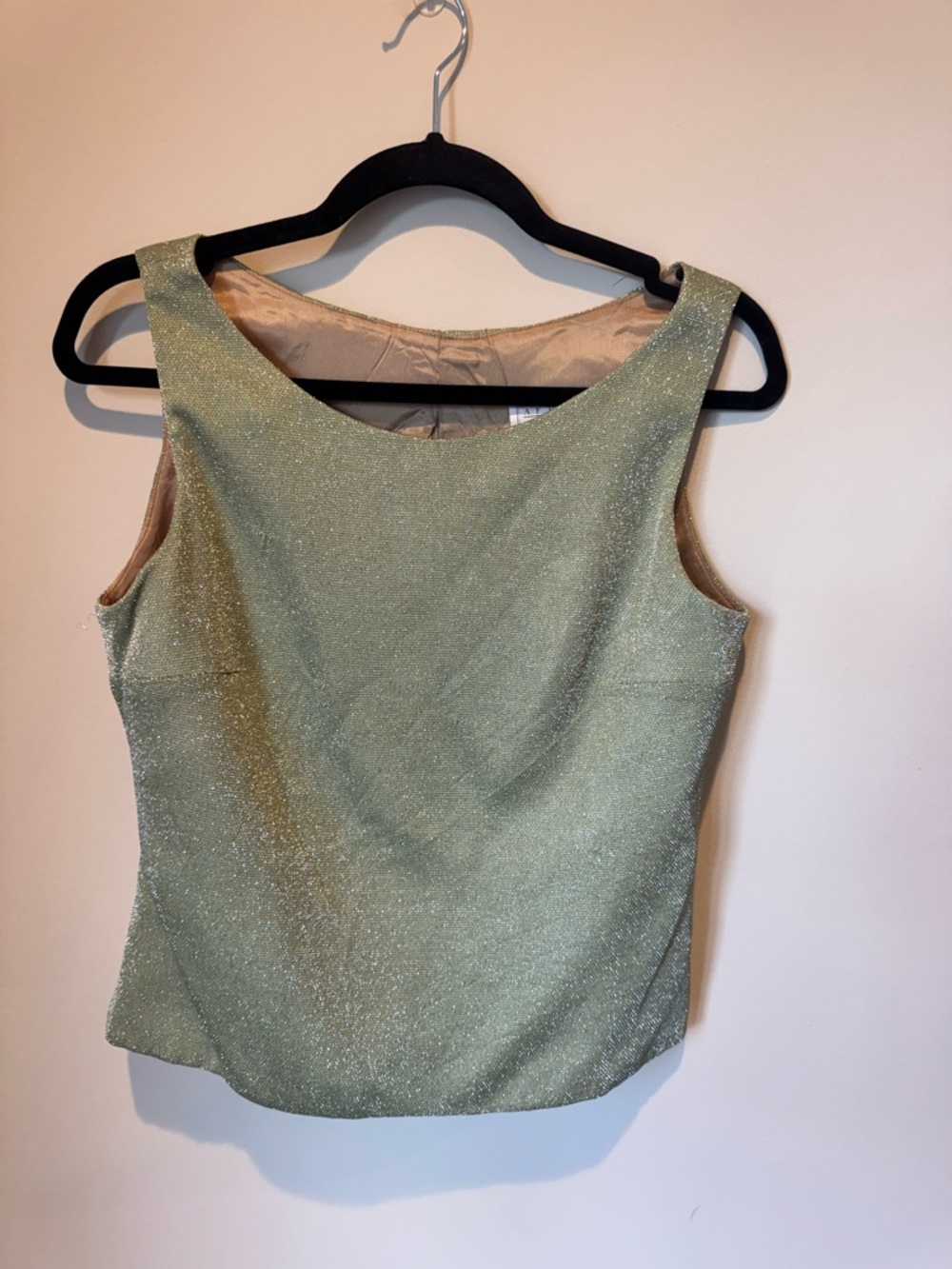 After Six Sparkle Tank Top in Sage Green